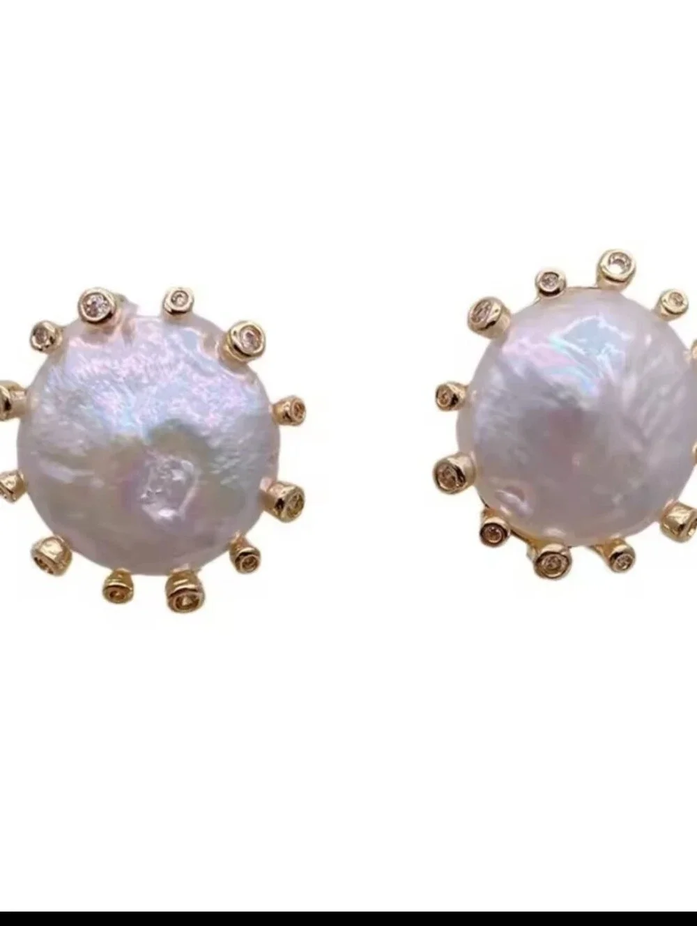 NWT Baroque Pearl GF Earrings & Crystals